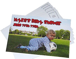 tarjeta postal con foto de niño