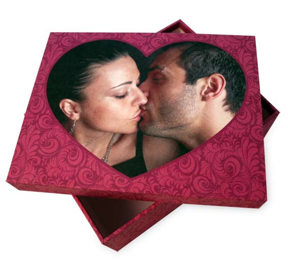 caja de amor con foto en forma de corazon