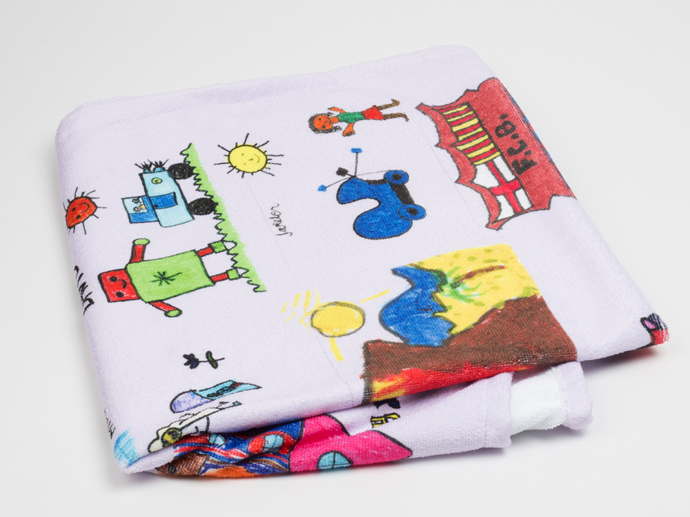 Towel with drawings for teacher